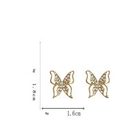 1 Pair Simple Style Classic Style Butterfly Inlay Alloy Zircon Ear Studs main image 2