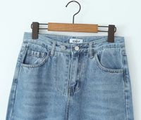 Femmes Du Quotidien Style Simple Couleur Unie Toute La Longueur Poche Jeans Pantalon Droit main image 3