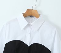 Women's Blouse Long Sleeve Blouses Button Elegant Color Block main image 2