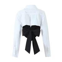 Women's Blouse Long Sleeve Blouses Button Elegant Color Block main image 4