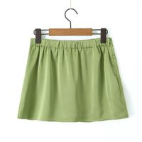 Summer Simple Style Solid Color Polyester Above Knee Skirts main image 2