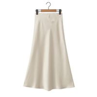 Summer Simple Style Solid Color Polyester Midi Dress Skirts main image 2