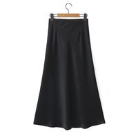 Summer Simple Style Solid Color Polyester Midi Dress Skirts main image 3
