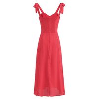 Femmes Robe Régulière Sexy Sangle Fermeture Éclair Sans Manches Couleur Unie Maxi Longue Robe Du Quotidien Date main image 3