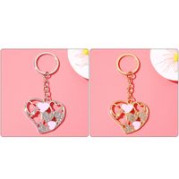 Simple Style Heart Shape Alloy Enamel Plating Inlay Rhinestones Bag Pendant Keychain main image 6