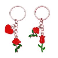 IG-Stil Einfacher Stil Herzform Rose Legierung Emaille Überzug Taschenanhänger Schlüsselbund main image 4
