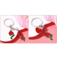 IG Style Simple Style Heart Shape Rose Alloy Enamel Plating Bag Pendant Keychain main image 6