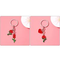 IG-Stil Einfacher Stil Herzform Rose Legierung Emaille Überzug Taschenanhänger Schlüsselbund main image 5