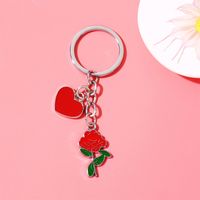 IG Style Simple Style Heart Shape Rose Alloy Enamel Plating Bag Pendant Keychain sku image 2
