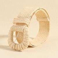Beach Classic Style Solid Color Belt Buckle Women's Woven Belts main image 5
