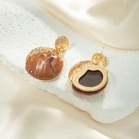 1 Pair Glam Classical Solid Color Plating Inlay Copper Natural Stone Zircon Gold Plated Ear Studs main image 3