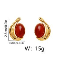 1 Pair IG Style Simple Style Geometric Inlay Copper Resin 18K Gold Plated Ear Studs main image 2