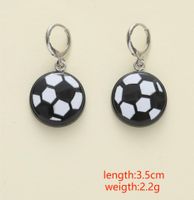 1 Pair Cartoon Style Cute Simple Style Football Resin Drop Earrings main image 2