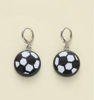 1 Pair Cartoon Style Cute Simple Style Football Resin Drop Earrings main image 1