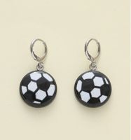 1 Paire Style De Bande Dessinée Mignon Style Simple Football Résine Boucles D'oreilles main image 4