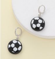 1 Pair Cartoon Style Cute Simple Style Football Resin Drop Earrings sku image 1