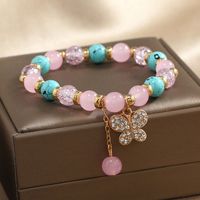 Pastoral Butterfly Alloy Glass Beaded Rhinestones Women's Bracelets main image 1