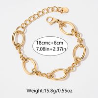 Classic Style Double Ring 304 Stainless Steel Gold Plated Bracelets In Bulk sku image 1