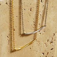 304 Stainless Steel 18K Gold Plated IG Style Simple Style Irregular Solid Color Necklace main image 1