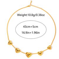 304 Stainless Steel Gold Plated Vintage Style Hollow Out Heart Shape Chain Necklace sku image 1