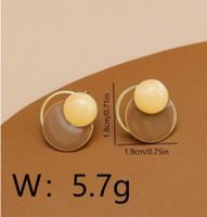 1 Pair Casual Elegant Sweet Round Enamel Copper 18K Gold Plated Ear Studs main image 2