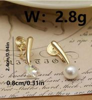 1 Paar Einfacher Stil Klassischer Stil Stern Asymmetrisch Inlay Kupfer Kristall Perle 18 Karat Vergoldet Ohrclips main image 2