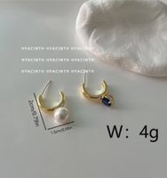 1 Pair IG Style Y2K Sweet Round Asymmetrical Inlay Copper Pearl Zircon 18K Gold Plated Drop Earrings main image 2