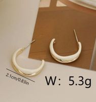 1 Pair Casual Sweet Artistic C Shape Enamel Copper 18K Gold Plated Ear Studs main image 2