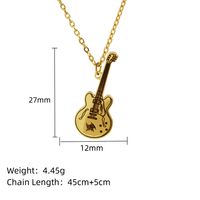 304 Stainless Steel 18K Gold Plated Simple Style Polishing Guitar Pendant Necklace main image 2