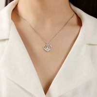 Copper 18K Gold Plated Fairy Style Elegant Sweet Heart Shape Pendant Necklace main image 3