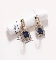 1 Pair IG Style Elegant Simple Style Square Inlay Copper Zircon 18K Gold Plated Drop Earrings main image 2