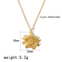 Stainless Steel 18K Gold Plated Casual Vacation Classic Style Chrysanthemum Daisy Polishing Plating Rings Necklace sku image 2