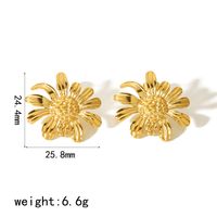 Stainless Steel 18K Gold Plated Casual Vacation Classic Style Chrysanthemum Daisy Polishing Plating Rings Necklace sku image 3