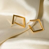 1 Pair IG Style Basic Square 316 Stainless Steel  18K Gold Plated Ear Studs main image 1