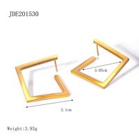 1 Pair IG Style Basic Square 316 Stainless Steel  18K Gold Plated Ear Studs sku image 1