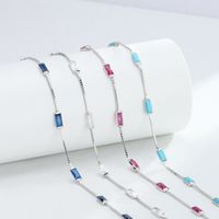 Simple Style Classic Style Square Sterling Silver Inlay Rhinestones Bracelets main image 3