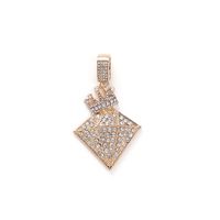 1 Piece 39 * 68mm Hole 10mm+ Alloy Rhinestones Crown Diamonds Polished Pendant main image 5