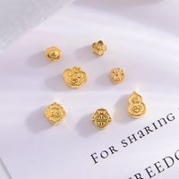 1 Piece 4.6 * 6mm 5.8 * 5mm Sterling Silver 18K Gold Plated Clouds Petal Lock Sandblasted Polished Beads main image 1