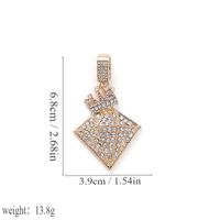 1 Piece 39 * 68mm Hole 10mm+ Alloy Rhinestones Crown Diamonds Polished Pendant main image 2