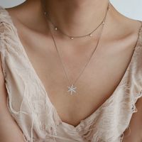 Copper Gold Plated Elegant Simple Style Plating Flower Pendant Necklace main image 5