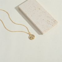 Le Cuivre Plaqué Or 14K Style Vintage Style Simple Commuer Incruster Star Lune Zircon Pendentif sku image 4