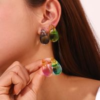 Casual Simple Style Water Droplets Resin Women's Ear Studs 1 Pair main image 3