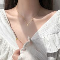 Sterling Silber Elegant Dame Klassischer Stil Inlay Geometrisch Strasssteine Halskette Mit Anhänger sku image 2