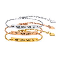 Simple Style Letter Stainless Steel 18K Gold Plated ID Bracelet In Bulk main image 1