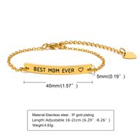 Simple Style Letter Stainless Steel 18K Gold Plated ID Bracelet In Bulk sku image 2