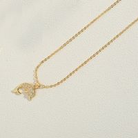 Le Cuivre Plaqué Or 14K Style Vintage Style Simple Commuer Évider Incruster Rond Étoile De Mer Dauphin Zircon Pendentif sku image 2