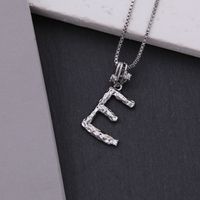 Copper White Gold Plated Simple Style Shiny Letter Inlay Zircon Pendant Necklace main image 8