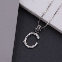 Copper White Gold Plated Simple Style Shiny Letter Inlay Zircon Pendant Necklace main image 6