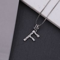 Copper White Gold Plated Simple Style Shiny Letter Inlay Zircon Pendant Necklace main image 9