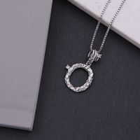 Copper White Gold Plated Simple Style Shiny Letter Inlay Zircon Pendant Necklace sku image 15